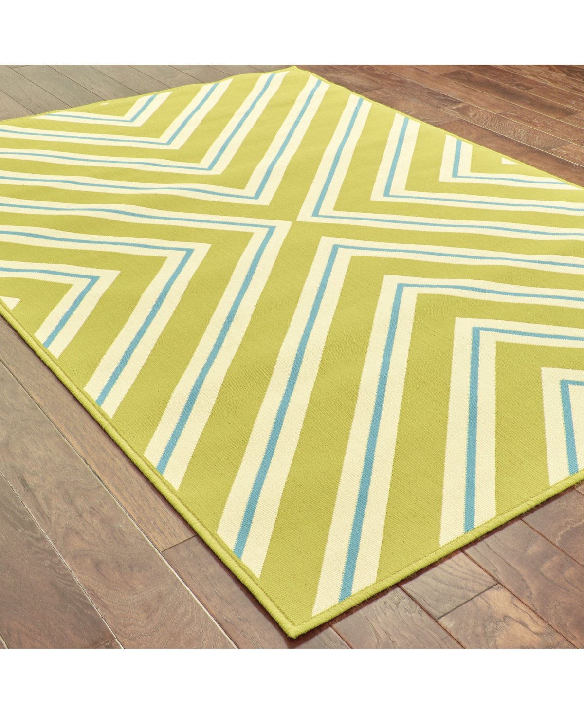 Oriental Weavers Riviera 4589 7'10in Indoor/Outdoor Round Area Rug - Green/Blue