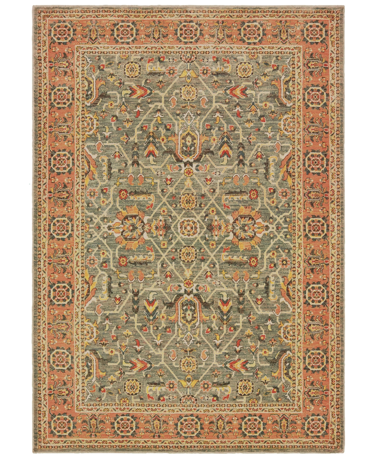 Closeout! Oriental Weavers Toscana 9537B 5'3in x 7'6in Area Rug - Blue/Orange