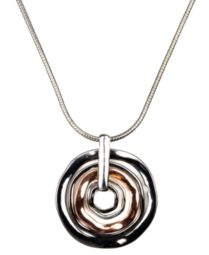 Nine West Necklace, Tri Tone Orbital Pendant