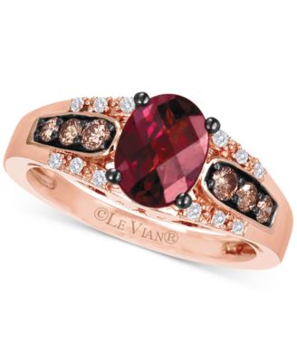Le Vian® Raspberry Rhodolite (1-1/3 ct. t.w.), Chocolate Diamond (1/5 ...