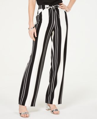 womens striped wide leg pants