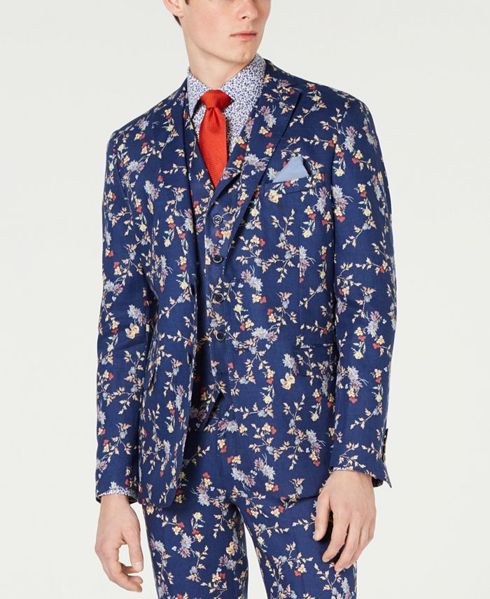 Tallia Men's Slim-Fit Floral Blazer - Macy's