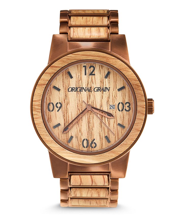 Original Grain Mens Reclaimed Whiskey Barrel Wood Espresso
