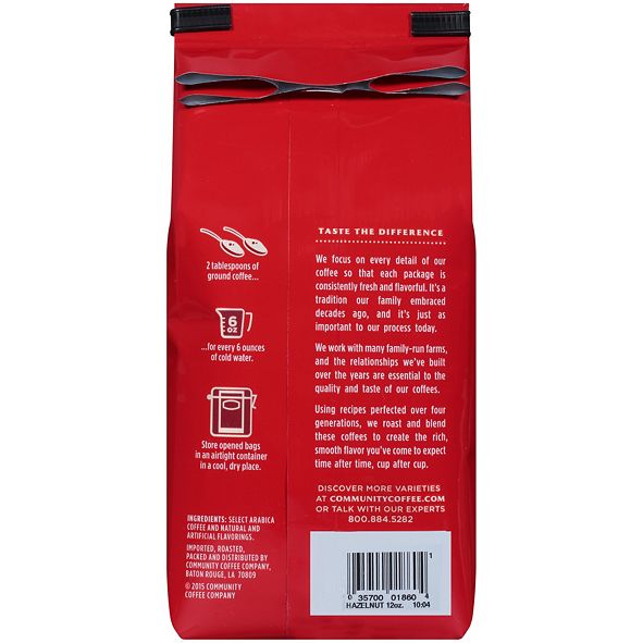 Community Coffee Toasted Hazelnut Medium Roast Premium Ground Coffee