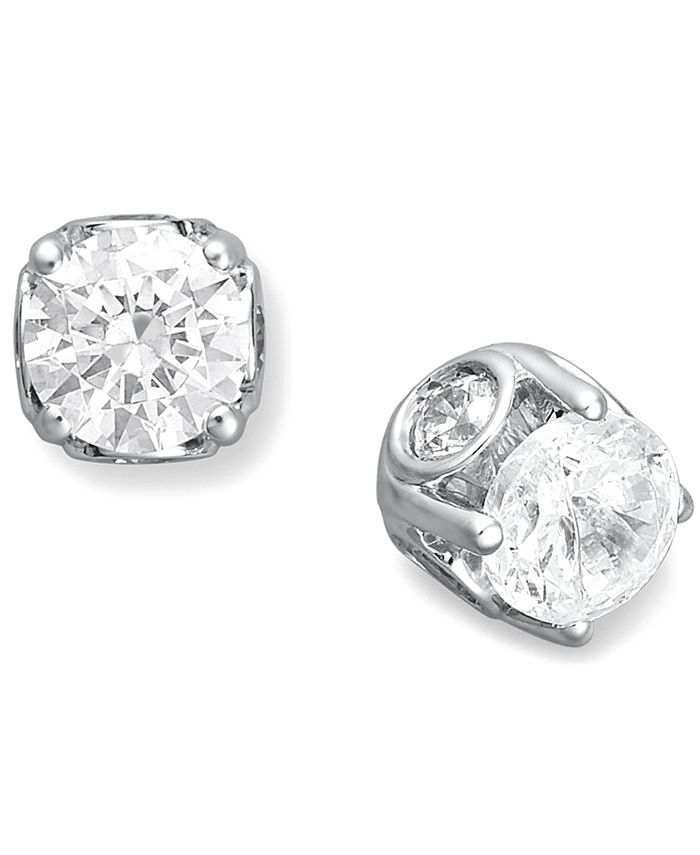 Macy s Diamond Spiral Bezel Stud Earrings in 14k White Gold 1 2