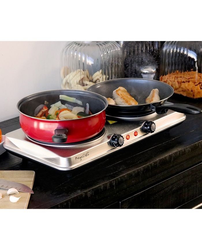 MegaChef Electric Easily Portable Heavy Duty Lightweight Dual Size