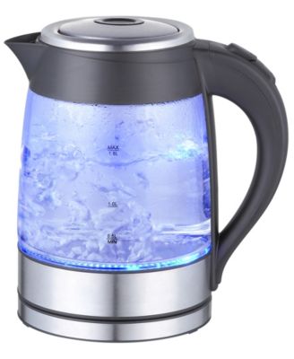 megachef 1.8 liter glass and stainless steel electric tea kettle