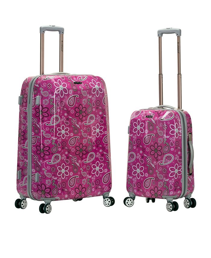 Rockland Pink Floral 2-Pc. Upright Hardside Luggage Set & Reviews ...