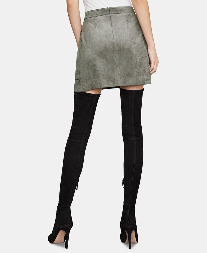 Bcbg faux 2025 suede utility skirt