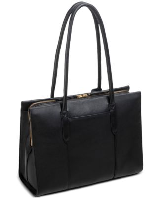 radley black leather tote bag