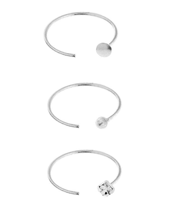 Rhona Sutton Bodifine Sterling Silver Set of 3 Nose Hoops - Macy's