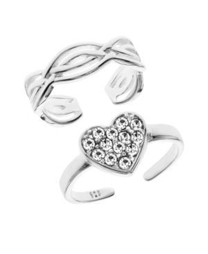 image of Bodifine Sterling Silver Set of 2 Toe Rings