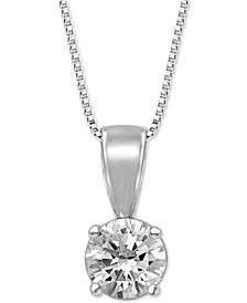 Diamond Solitaire 18" Pendant Necklace (3/4 ct. t.w.)