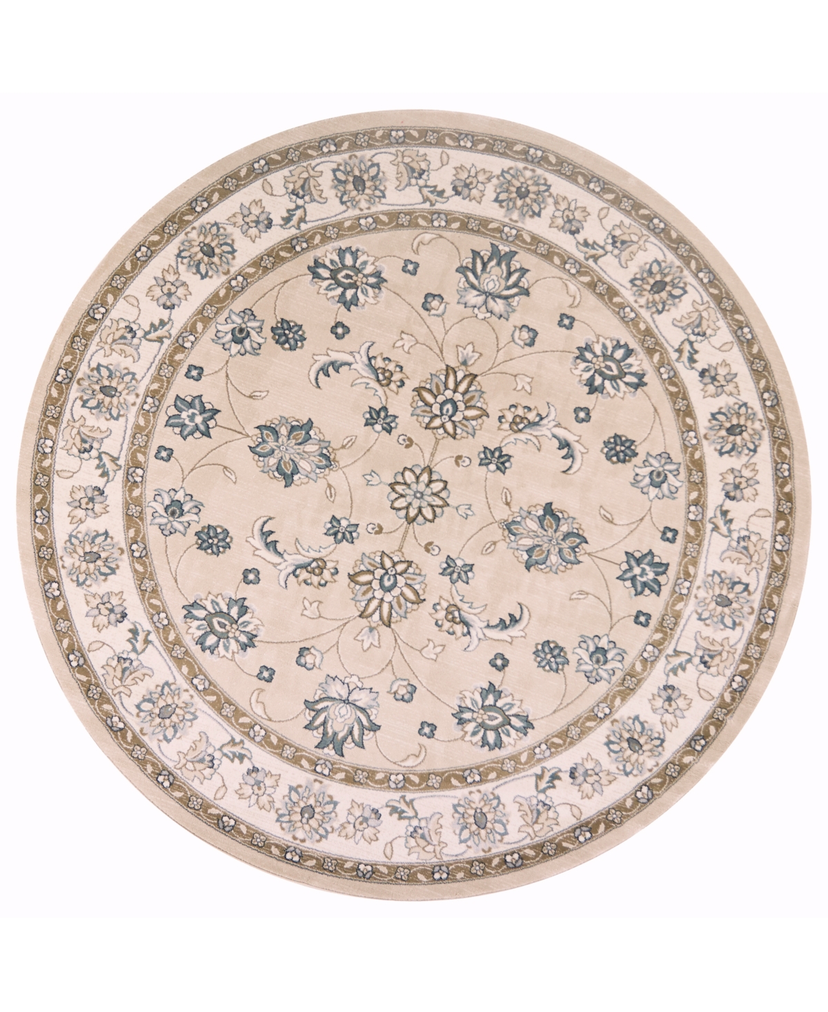 Kas Avalon Mahal 7'10" Round Area Rug In Beige,ivory