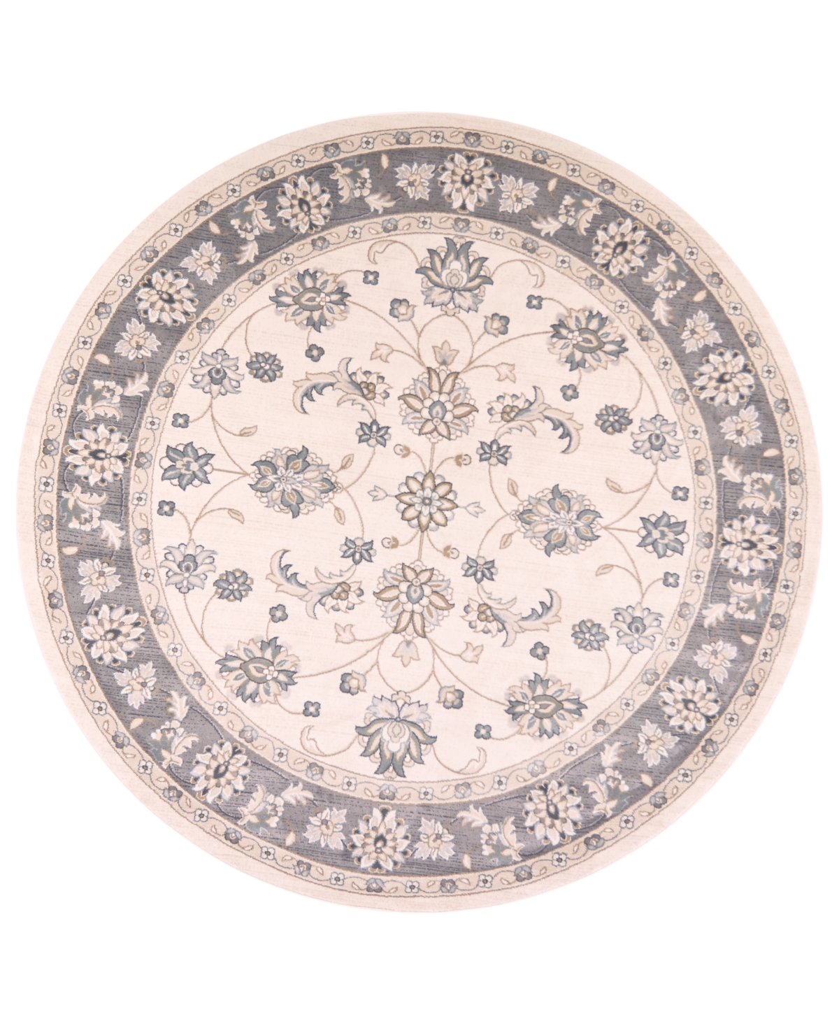 Kas Avalon Mahal 7'10" Round Area Rug In Ivory,grey