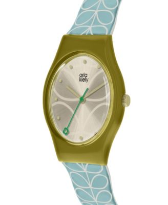 Lola Rose Orla Kiely Watch, Sky Blue Strap With Buckle Closure