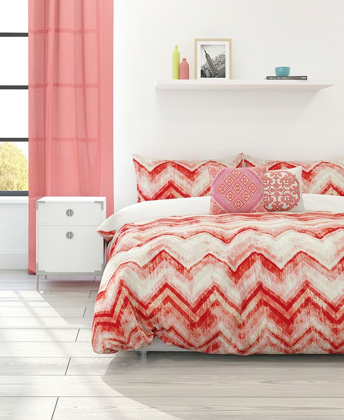 Colorfly Germain Duvet Cover Set, Full/Queen, Coral Haze Macy's