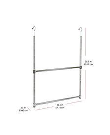 2-Tier Portable Adjustable Closet Hanger Rod