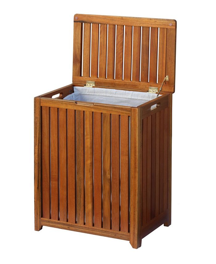 Oceanstar Solid Wood Spa Hamper Macy's