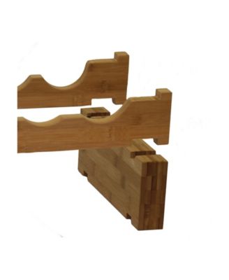 18-Bottle Stackable Bamboo Wine Rack