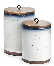 Hotel Collection Countertop Canister Set With Wood Lids Set Of 3