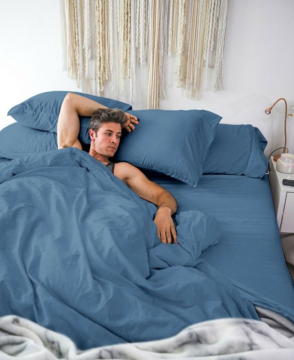 Pillow Guy Classic Cool & Crisp 100 Cotton Percale Duvet Cover Set