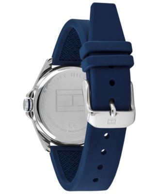 tommy hilfiger men's blue silicone strap watch