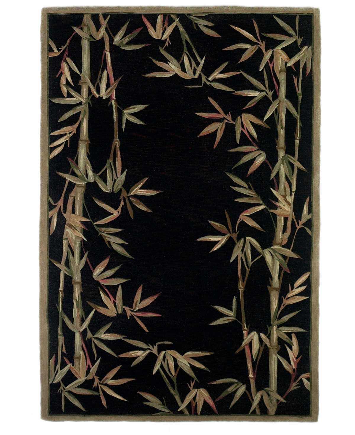 Kas Sparta Bamboo Border 3'6in x 5'6in Area Rug - Black