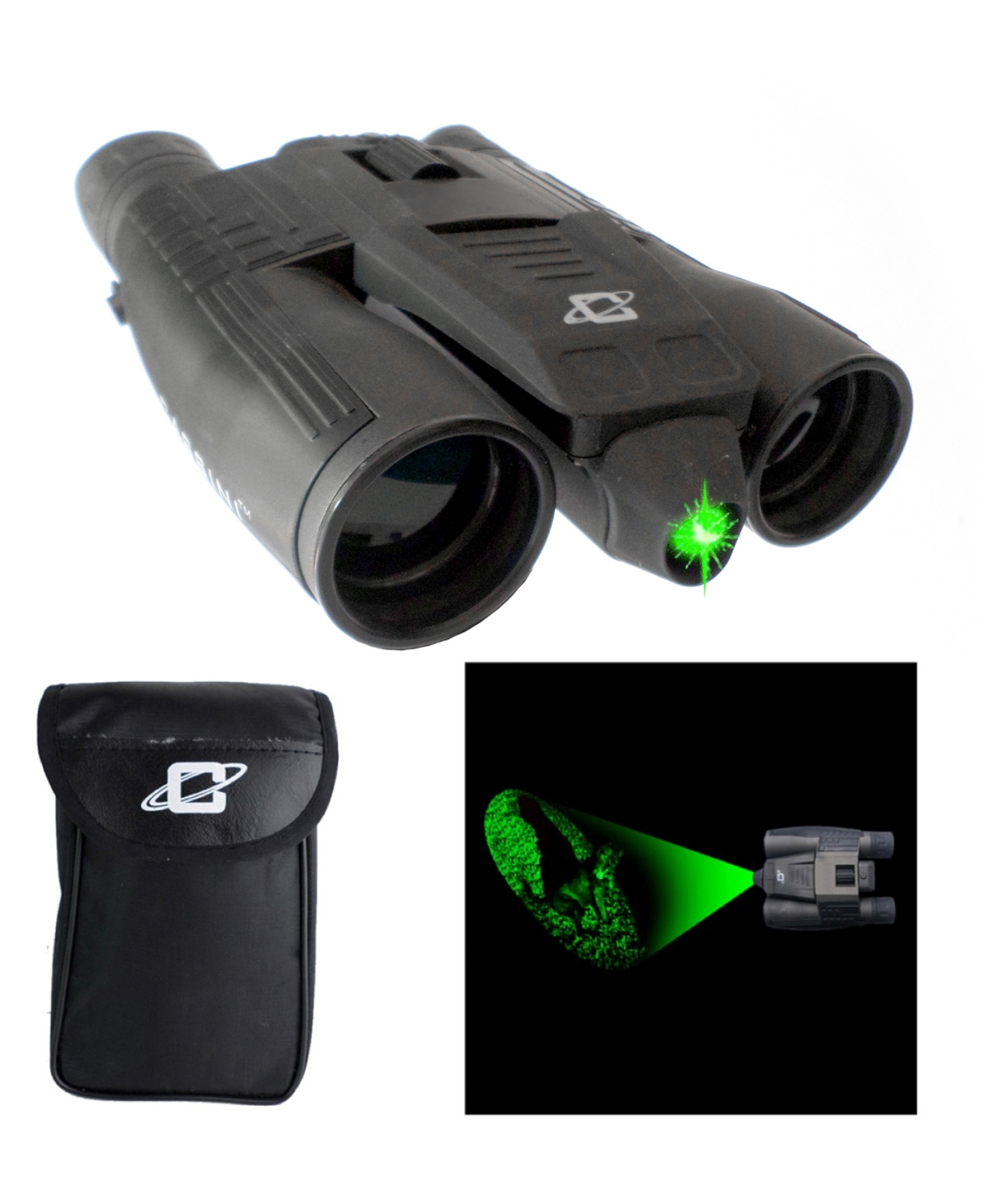Galileo 12 Power Day Night Green Laser Binocular With 32mm Lens And Tripod Socket In Black