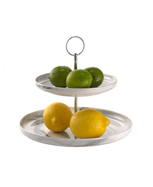 Over And Back Marble Finish 2 Tiered Server Reviews Serveware