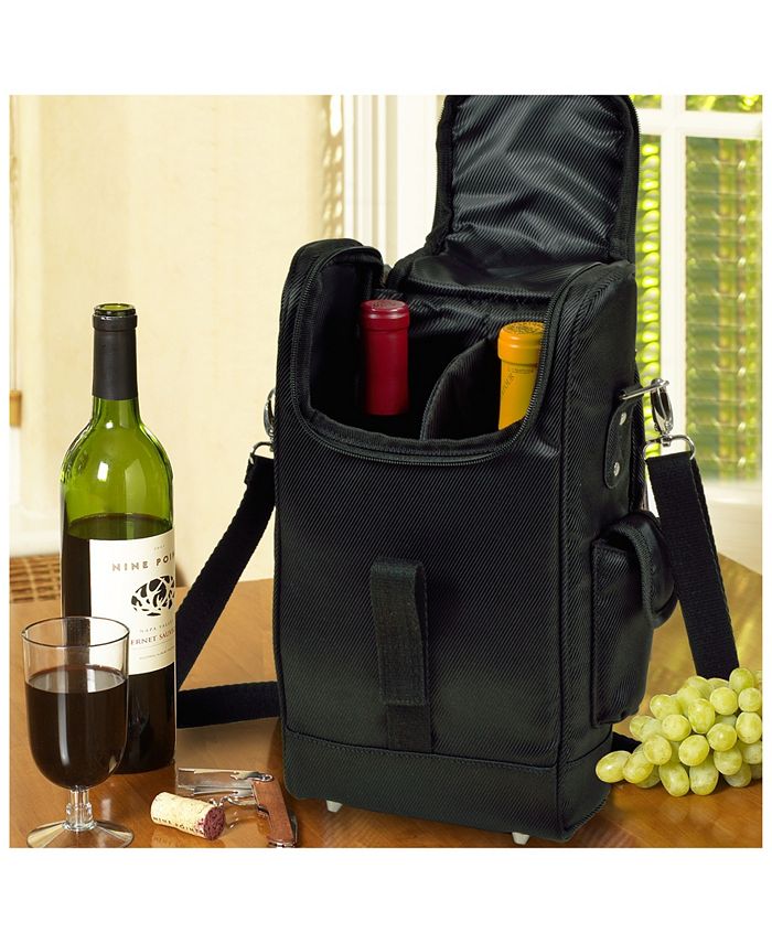 Picnic At Ascot Stylish Insulated 2 Bottle Wine Tote Bag with Corkscrew