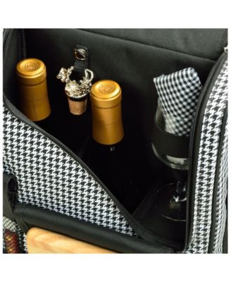 Bordeaux Insulated Wine and Cheese Tote - Glass Wine Glasses