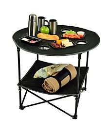 Canvas Folding Table and Carrier for Picnic, Travel, Tailgating