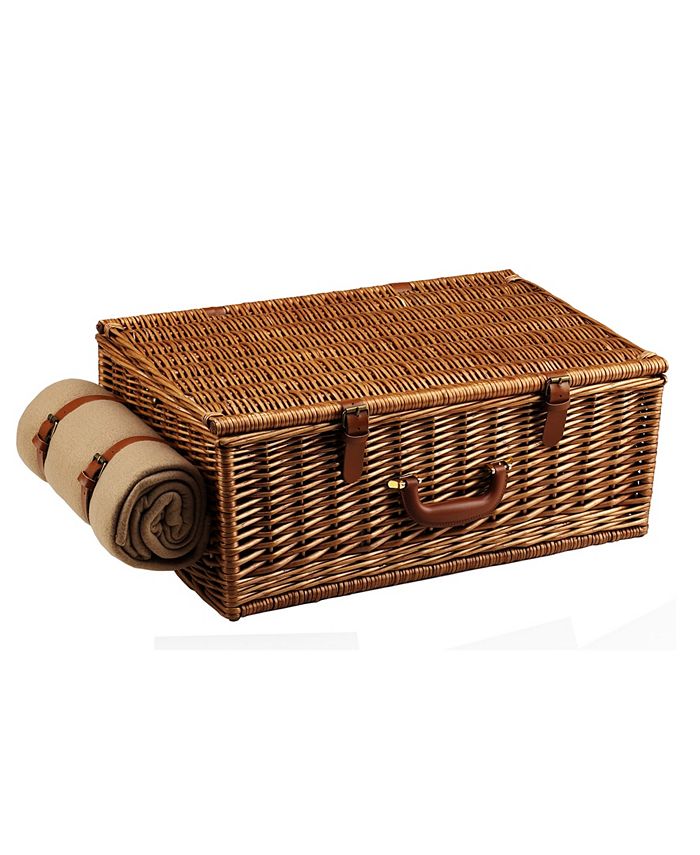 Picnic At Ascot Dorset EnglishStyle Willow Picnic Basket for 4 with