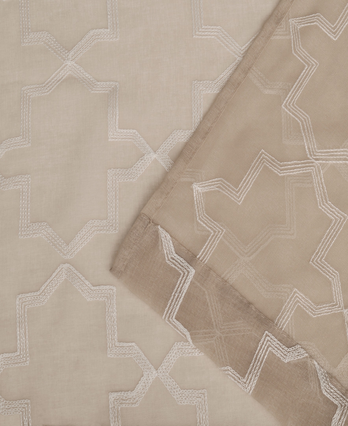 Superior Quatrefoil Modern Geometric Window Curtain Panel Set with Grommet Header, 52 X 63