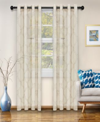 Moroccan Geometric Trellis Semi-Sheer Window Curtain Panel Set