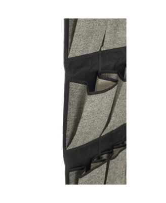 Simplify 20-Pocket Shoe Organizer In Grey | Non-Woven Door Hanging Storage For Shoes, Belts, Accessories