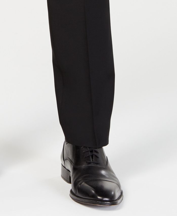 DKNY Men's Modern-Fit Stretch Black Solid Suit Pants & Reviews - Pants ...