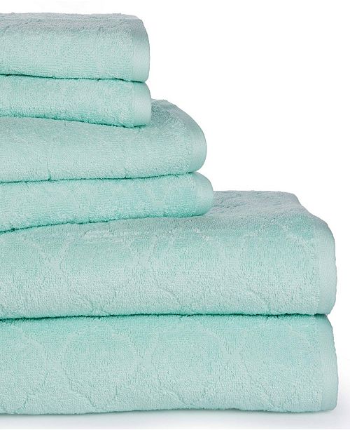 Casa Platino Luxurious Fine Cotton Jacquard Solid 6 Piece Towel Set