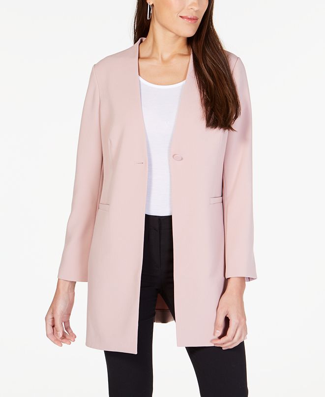 Alfani Long Collarless Blazer, Created for Macy's & Reviews Jackets & Blazers Women Macy's
