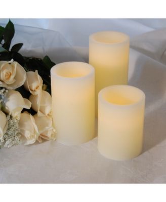 Lumabase Set of 3 Flickering LED Candles with Remote Control