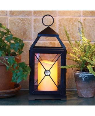 Lumabase Warm Black Gem Metal Lantern with LED Candle