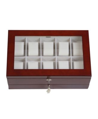 Christo Glass Top Wooden Watch Box