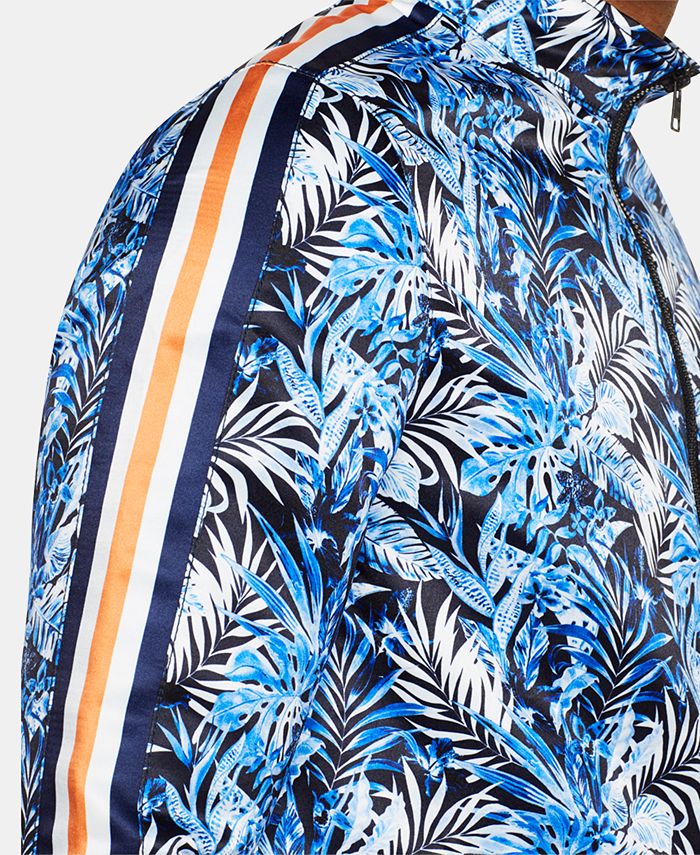 Tallia Men's Slim-Fit Stretch Floral Track Jacket - Macy's