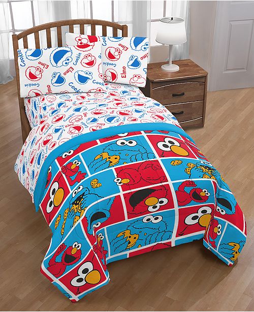 Sesame Street Elmo Cookie Squares Twin Bed In A Bag Reviews