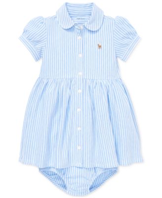 Polo Ralph Lauren Baby Girls Striped Knit Oxford Dress Macy s