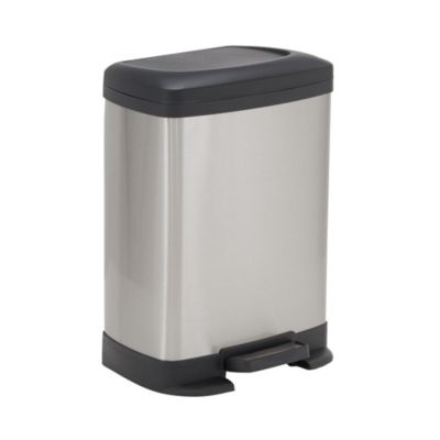 Household Essentials - Stainless Steel 8L Saxony Rectangle Trash Can