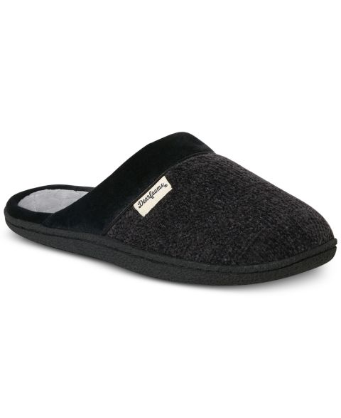 Женские тапочки Dearfoams Samantha Chenille Scuff House Slipper, цвет: Чёрный