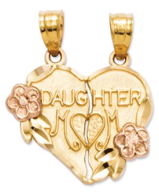 gold mother daughter charm