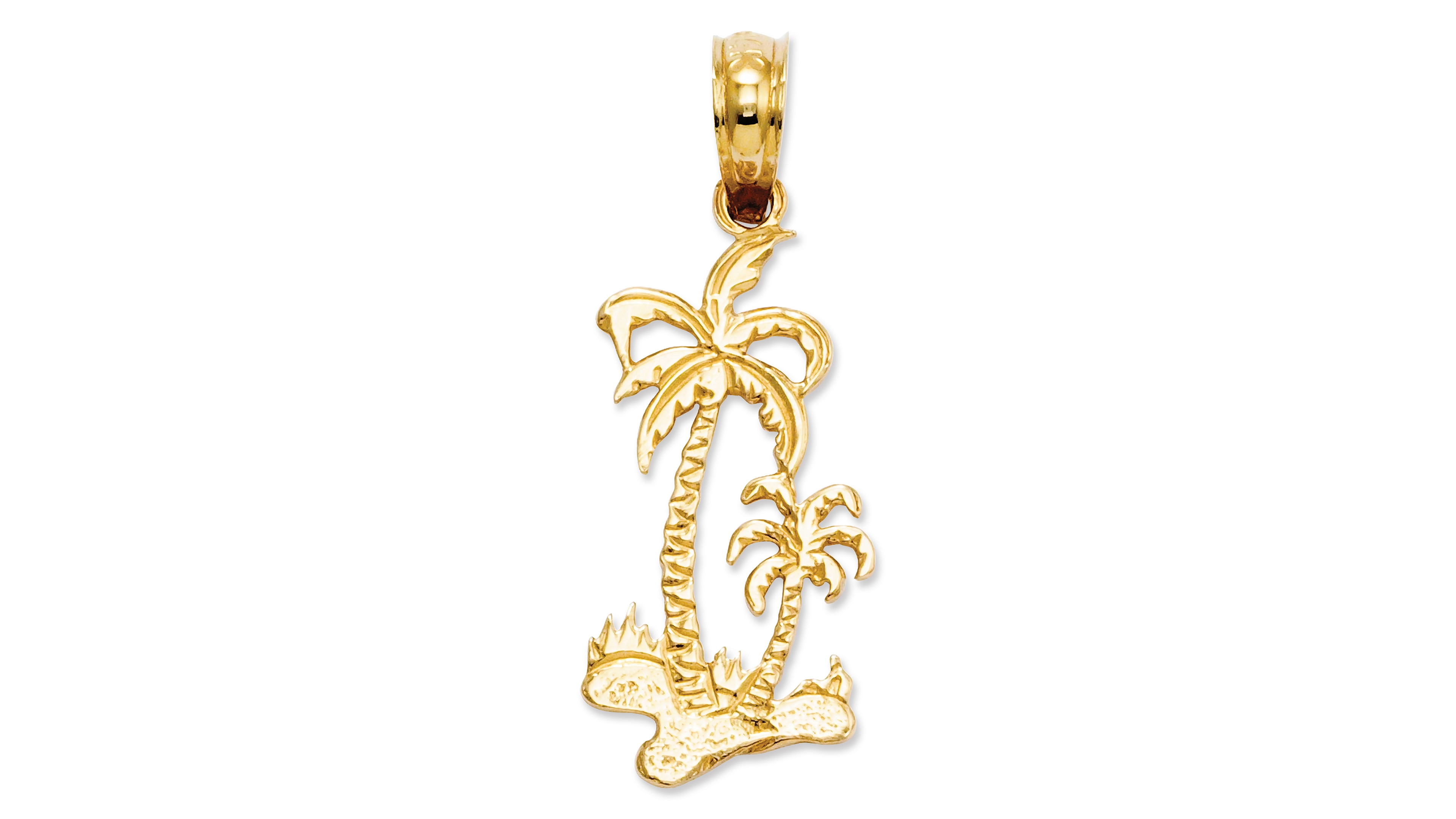14k Gold Charm, Palm Trees Charm
